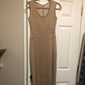 Gold shimmer maxi dress. Thicker material